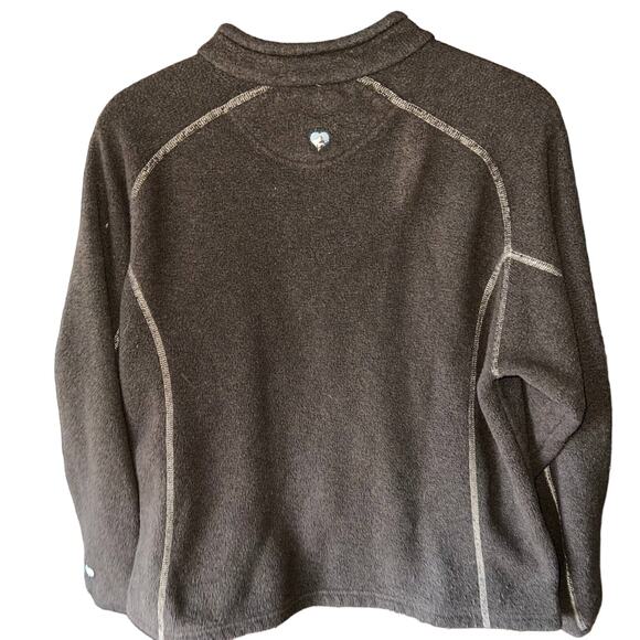 Kuhl Alpaca Fleece Brown Outdoor Hiking Trail Warm Zip Hoodie Brown Large - Picture 10 of 11
